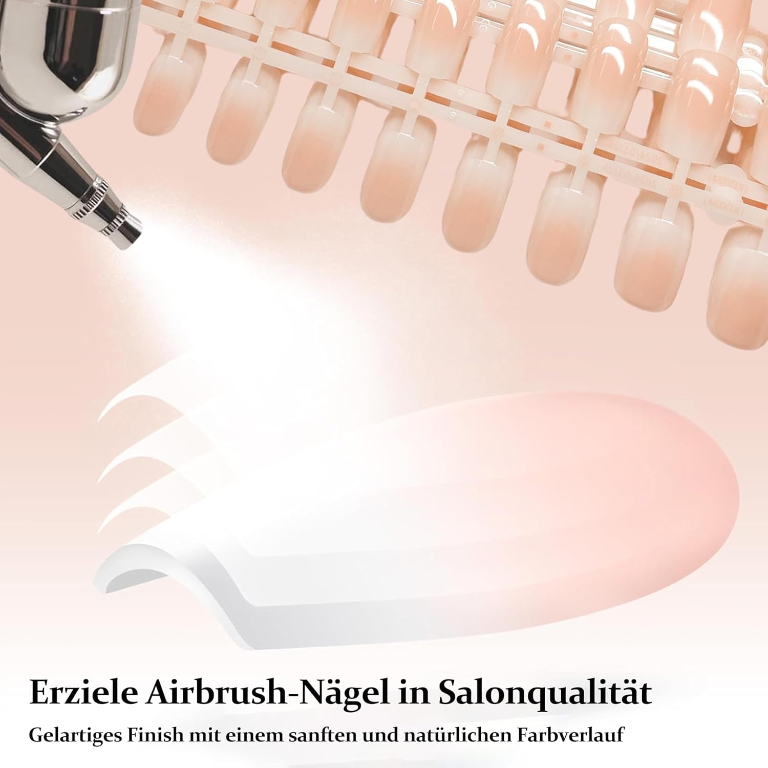 240 stuks gradiënt vierkante nagels set, naakt witte gradiënt kunstnagels voor oliepenlijm, medium ombre natuurlijke nepnagels voor vrouwen DIY (naakt vierkant)