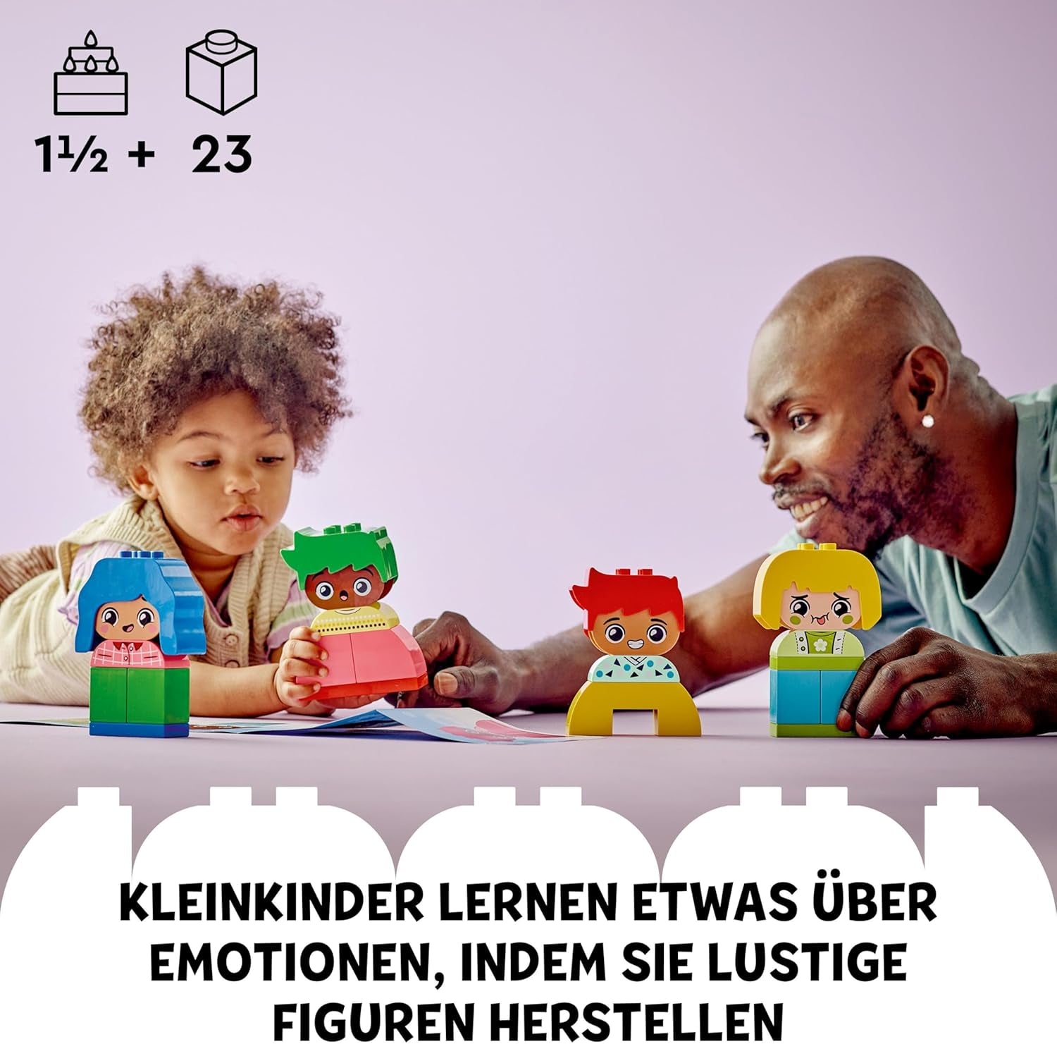 LEGO DUPLO Big Feelings, bouwstapelspel met 23 kleurrijke stenen en 4 figuren, motorisch speelgoed ter bevordering van de sociale en emotionele ontwikkeling van jonge kinderen vanaf 18 maanden 10415 Bouwsets Beuche den LEGO-Store