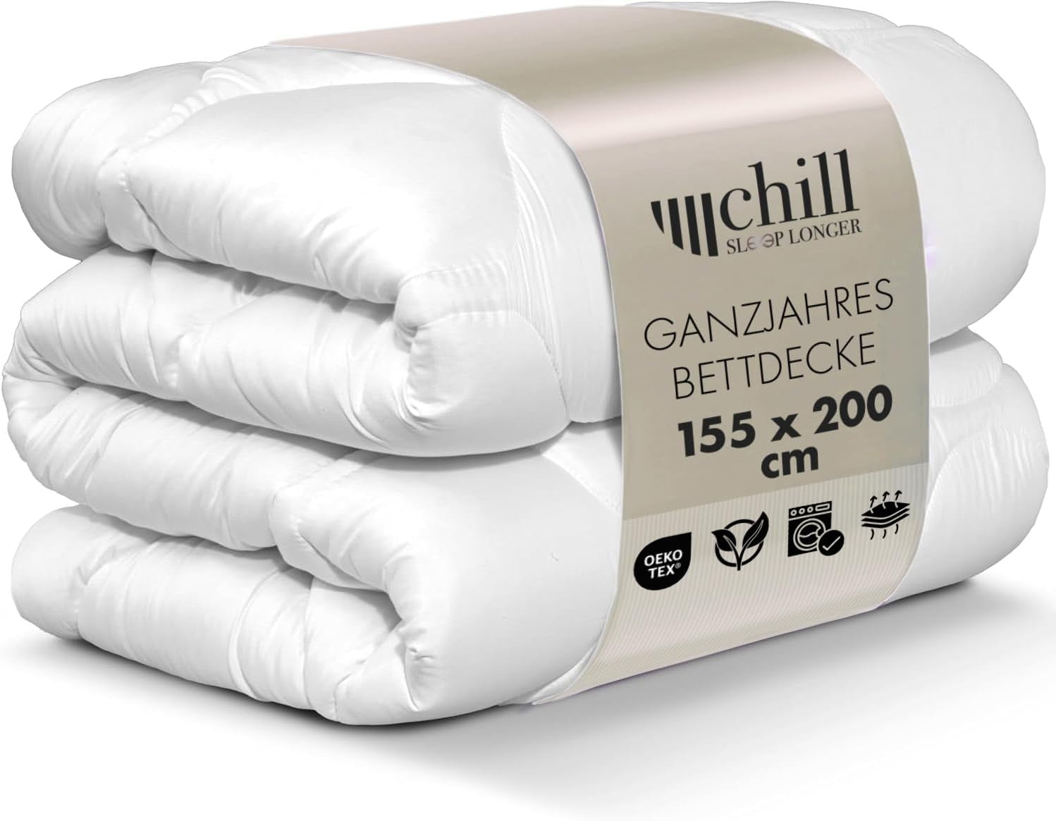 All Seasons-quilt 135X200 - Lichtgewicht 135X200-quilt - Ademend en wasbaar en 100% veganistisch - Klimaatmesh-quilt en comfortband om te slapen - 800G vulling Naty Shop quilts en quilts 155 x 220 cm
