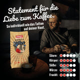BLANK ROAST - Barista Tattoo Espresso - 1000g - in de lange tijd trommel-röstverfahren geröstet - Bohnen aus den besten Anbaugebieten - Premium Arabica & Edel Robusta - schokoladig & nussig - säurearm