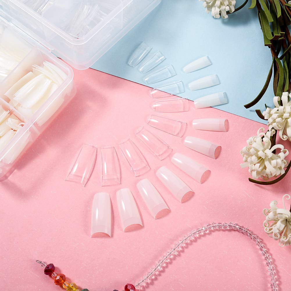 1000 stuks kunstnagels 10 maten Natuurlijke nageltips Kunstmatige Franse nageltips Kunstnageltips Valse nageltips Box Art Tips voor dames meisjes