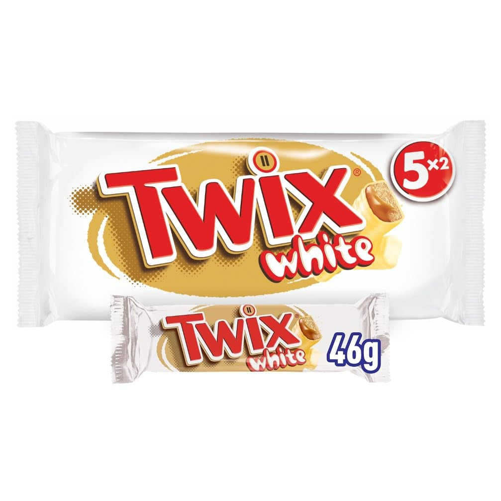Twix witte chocoladerepen; karamel, koekjes, witte chocolade; meerdere pakjes chocolaatjes; 5 repen (5 x 46 g)