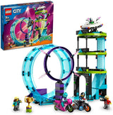 LEGO 60361 City Stuntz Ultieme Stunt Rider Challenge 3In1 Stunts voor 1 of 2 spelers met speelgoedmotorfietsen op 2 wielen voor kinderen Set 2023 Bouwsets Besuche in LEGO-Store Single