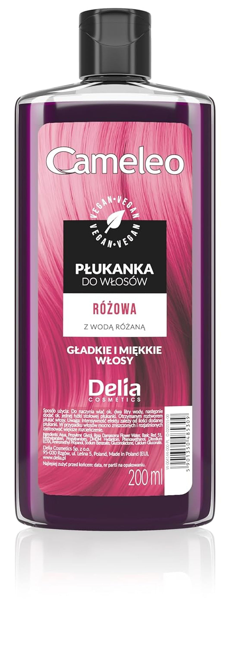 Cameleo - Roze Water Roze Haar Tonic Geen gele tint Semi-permanente haarkleuring - Voor blond en grijs haar - Kleur en verzorging - Vrij van parabenen | 200 ml Naty Shop Haarverf Nieuwe Versie - Roze 200 Ml (1 pakje)