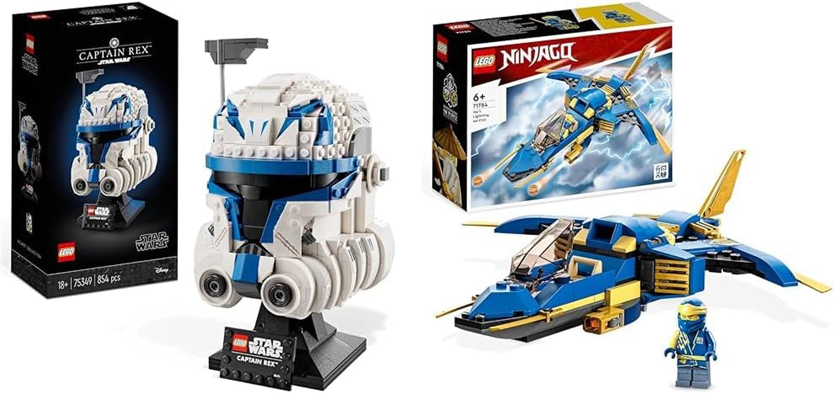 LEGO 75349 Star Wars Captain Rex Helmset Clone Wars Collectible Model Series 2023 Souvenirstuk en cadeau-idee Bouwsets Bekijk de LEGO-Store bundel met Jay's Thunder Jet Evo,