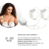 Nuvita Materno Smart Wear 1287W - Handsfree draagbare elektrische borstkolf - 3-fasentechnologie, aanpasbaar, draagbaar, conversiekit voor dubbele borstkolven beschikbaar Accessoires Voeding en borstvoeding Bebe Naty Shop
