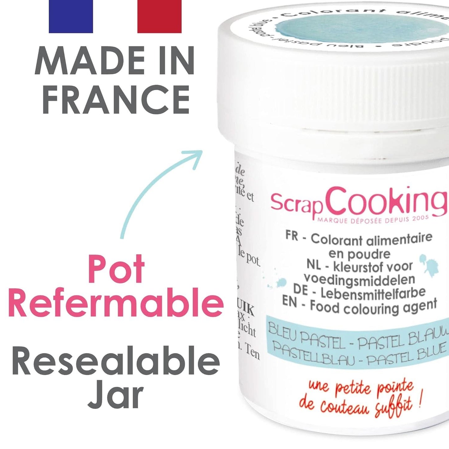 Scrapcooking, poederkleurstof, pastelblauw, 5 gram Naty Shop