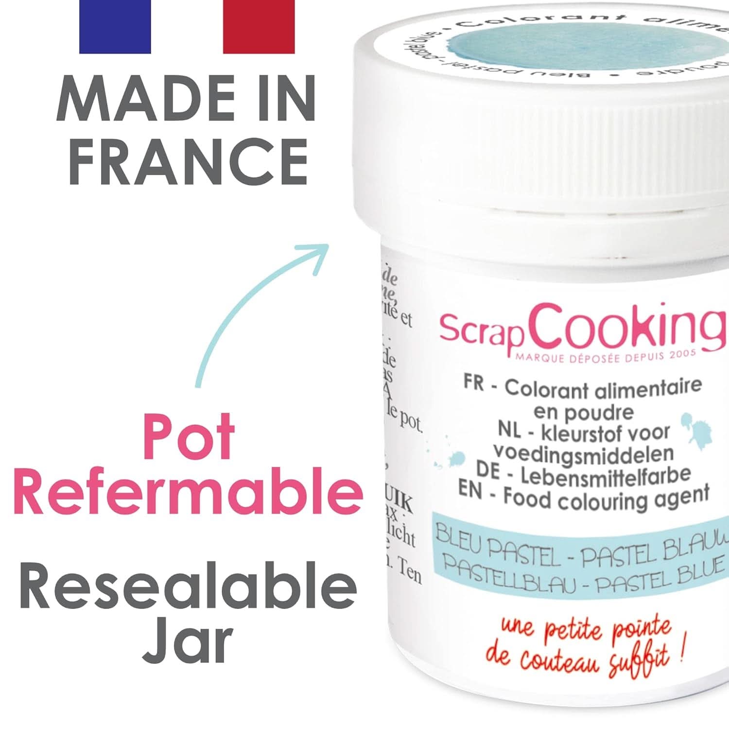 Scrapcooking, poederkleurstof, pastelblauw, 5 gram Naty Shop