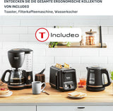 Tefal Incluo Filter-espressomachine, espressomachine Extreem eenvoudig in gebruik, geschikt voor rechts- en linkshandigen, automatische dekselopening, 1,25 l, 10 tot 15 kopjes, CM533811