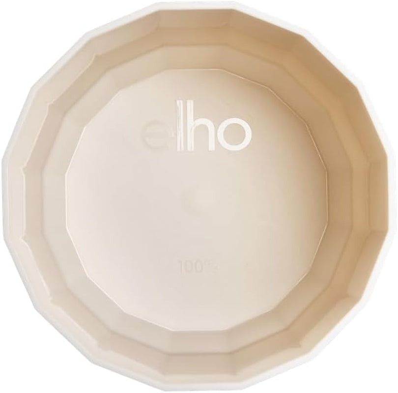 Ronde pot elho Facet 17cm - voor binnengebruik - 100% gerecycled plastic - Ø 16,6 x H 14,9 cm - Roze/Amandelroze
