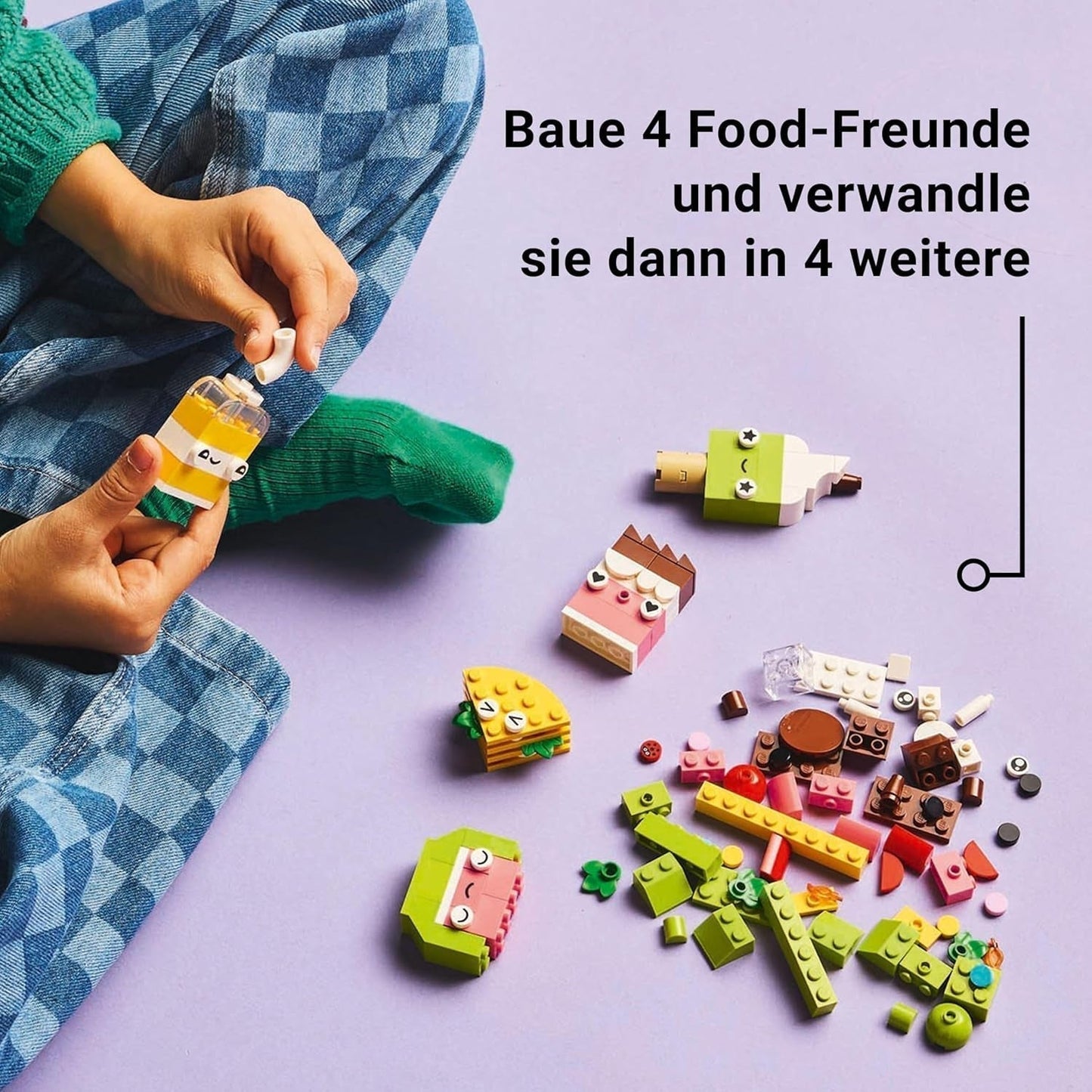 LEGO Classic Creatief snackbouwplezier, voedselspeelgoed voor fantasierijk rollenspel, bouwset voor jongens en meisjes vanaf 4 jaar, cupcake, avocado, ijslolly en taco 11039 Bouwsets Besuche in LEGO-Store