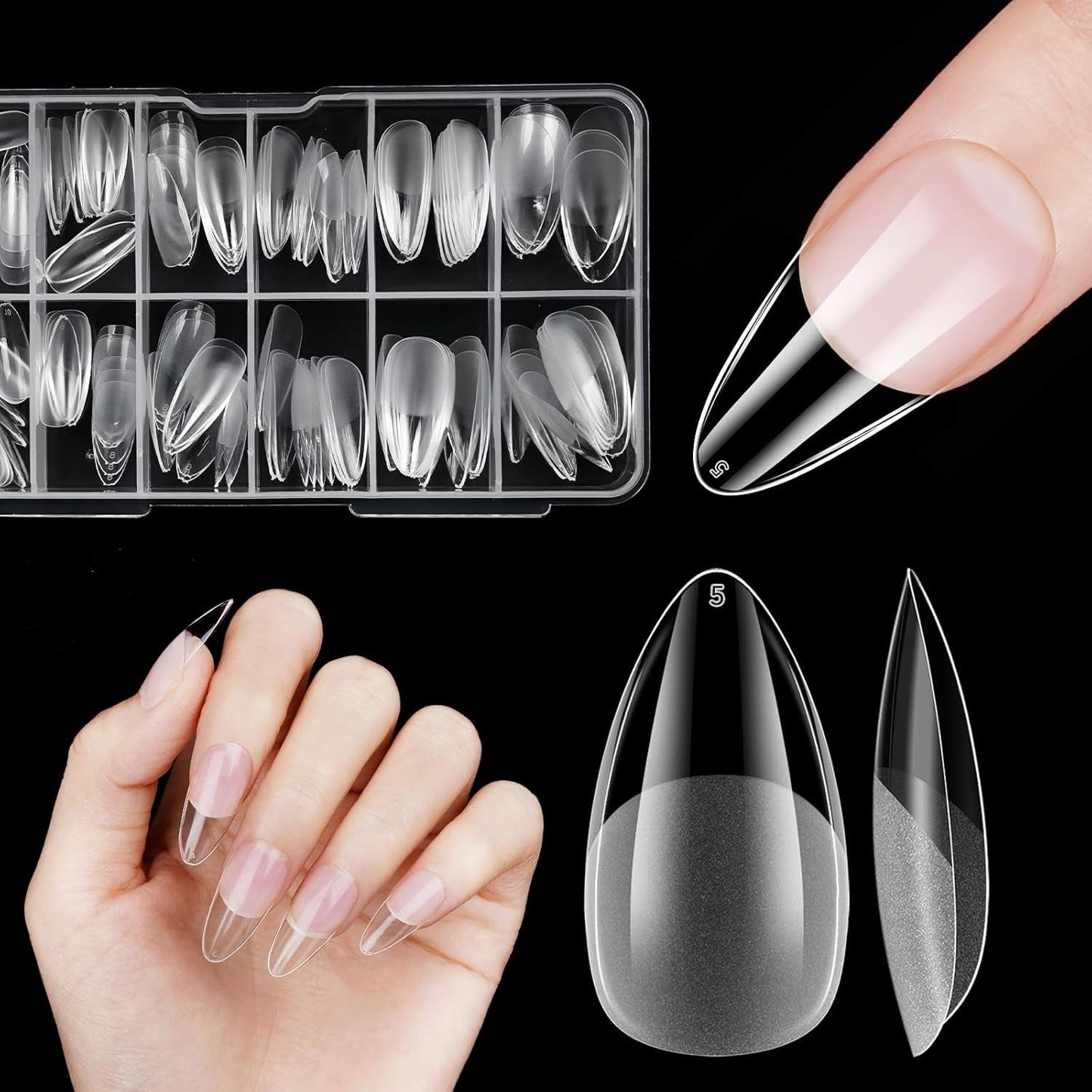 Korte kunstnagels Ballerina 120 stuks lijm op 12 maten Korte kunstnagels Zachte gel Volledige dekking nageltips voor korte gelnagels S