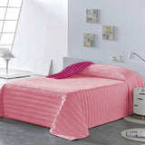PETTI Artigiani Italiani - Eenpersoonsbedovertrek, dubbelzijdige sprei, verensprei, nachtblauw, wit, 100% Made in Italy Quilts en quilts Naty Shop Pink Bedmaat 100 (170 X260 Cm)