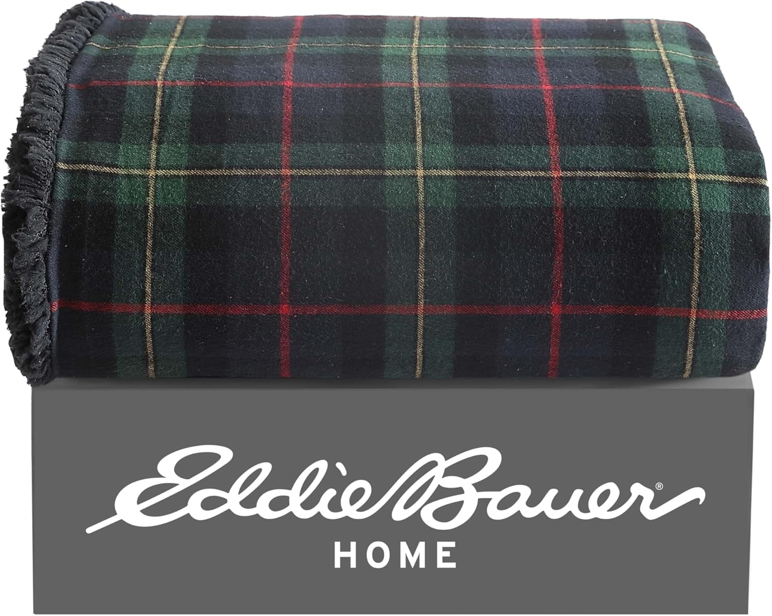 Eddie Bauer Deken, katoenflanel, woondecoratie, omkeerbaar, Sherpa beddengoed, grenen ruit, spreien en quilts Naty Shop