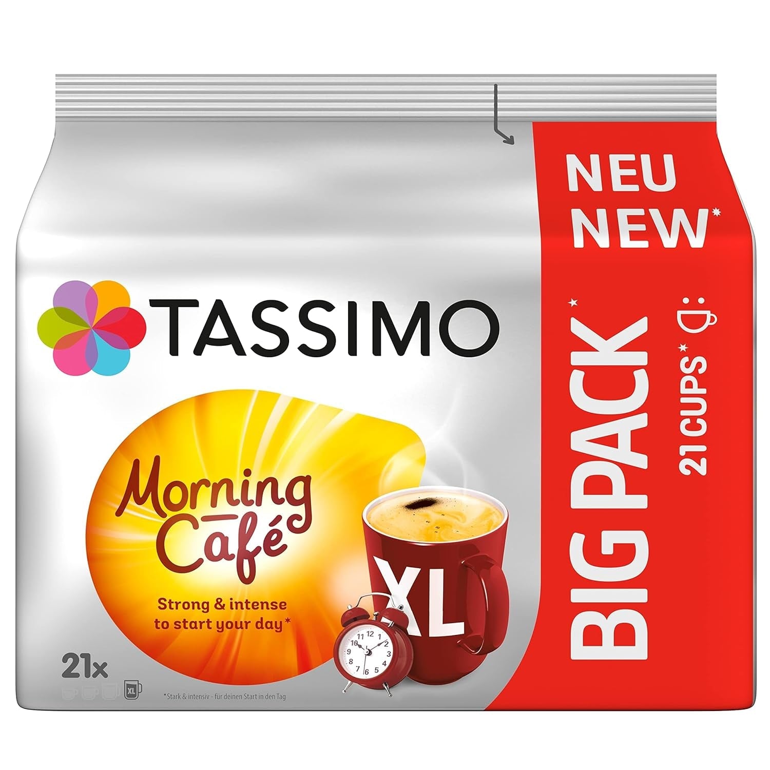 Tassimo Kapseln Moring Café XL Strong & Intense, grootverpakking, 5 x 21 pads, 105 Kaffeekapseln