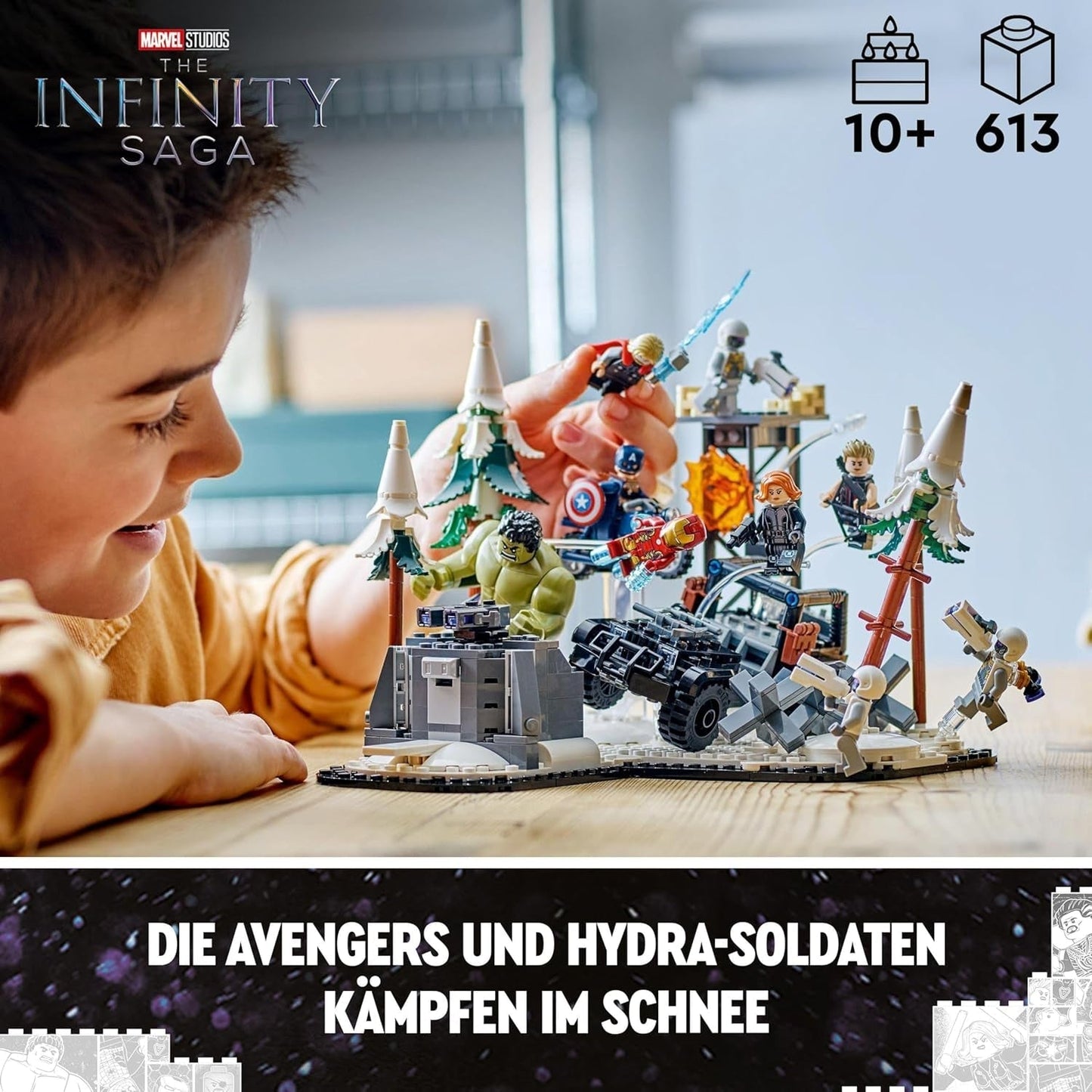LEGO Marvel Avengers Assemble: Age of Ultron, bouw- en speelset met 8 minifiguren van superhelden zoals Thor, Hulk en Iron Man, bouwspeelgoed voor jongens en meisjes, avonturenset 76291 Bouwsets Besuche den LEGO-Store