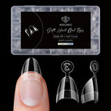 Modelones nageltips 510-delig - volledig dekkende nageltipsset, geltipsset, pre-polijst PMMA-hars nageltips, kunstnagels voor lijm op nail art DIY, korte Squoval