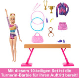 Barbie Leuke gymnastiekspeelset met evenwichtsbalk en meer dan 10 themaonderdelen voor winnende verhalen, HRG52
