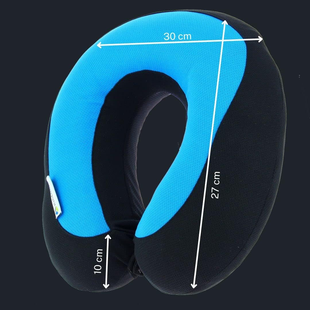 Kine Travel 169803 Gel-nekkussen Fysio-goedgekeurd Ergonomisch reiskussen Zwart en blauw Reiskussens Naty Shop