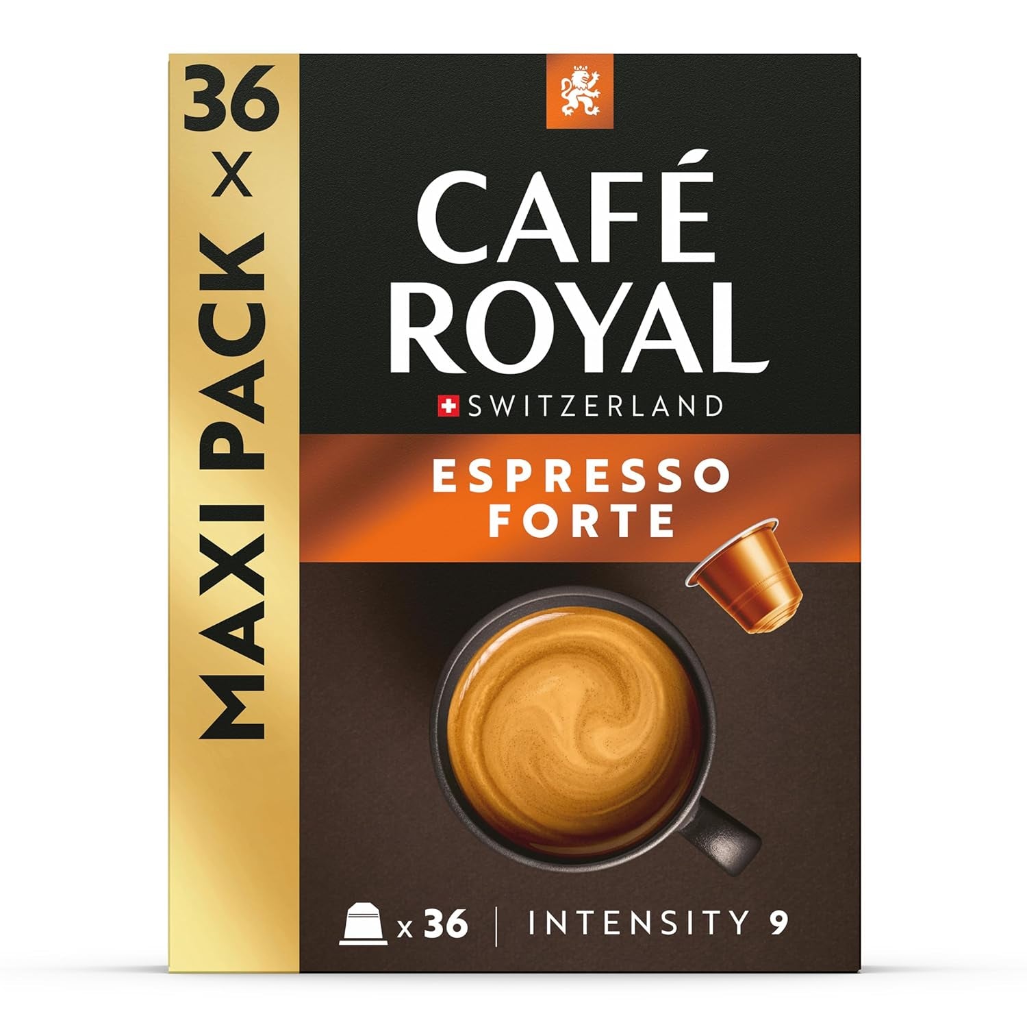 Café Royal Espresso Forte – Nespresso®-compatibele koffiecapsules, 100% Arabica, volle body, medium gebrand, intensiteit 9/12, 36 capsules