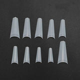 500 stuks valse nageltips, natuurlijke Franse kunstnageltips voor manicure, L, doe-het-zelf nepnagels, ovale UV-gel, nagelaccessoires voor vrouwen en meisjes (natuurlijke kleur)