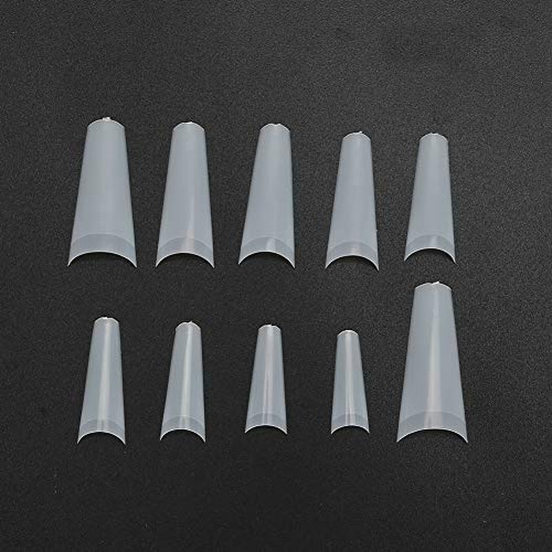 500 stuks valse nageltips, natuurlijke Franse kunstnageltips voor manicure, L, doe-het-zelf nepnagels, ovale UV-gel, nagelaccessoires voor vrouwen en meisjes (natuurlijke kleur)