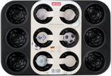 Zenker 12Er Muffinform – Muffinbackblech Für Muffins en Cupcakes Aus Der Serie Soccer Baking– Hitzebeständiges 12Er Muffinblech Mit Antihaftbeschichtung, Schwarz Vormen en bakplaten Naty Shop