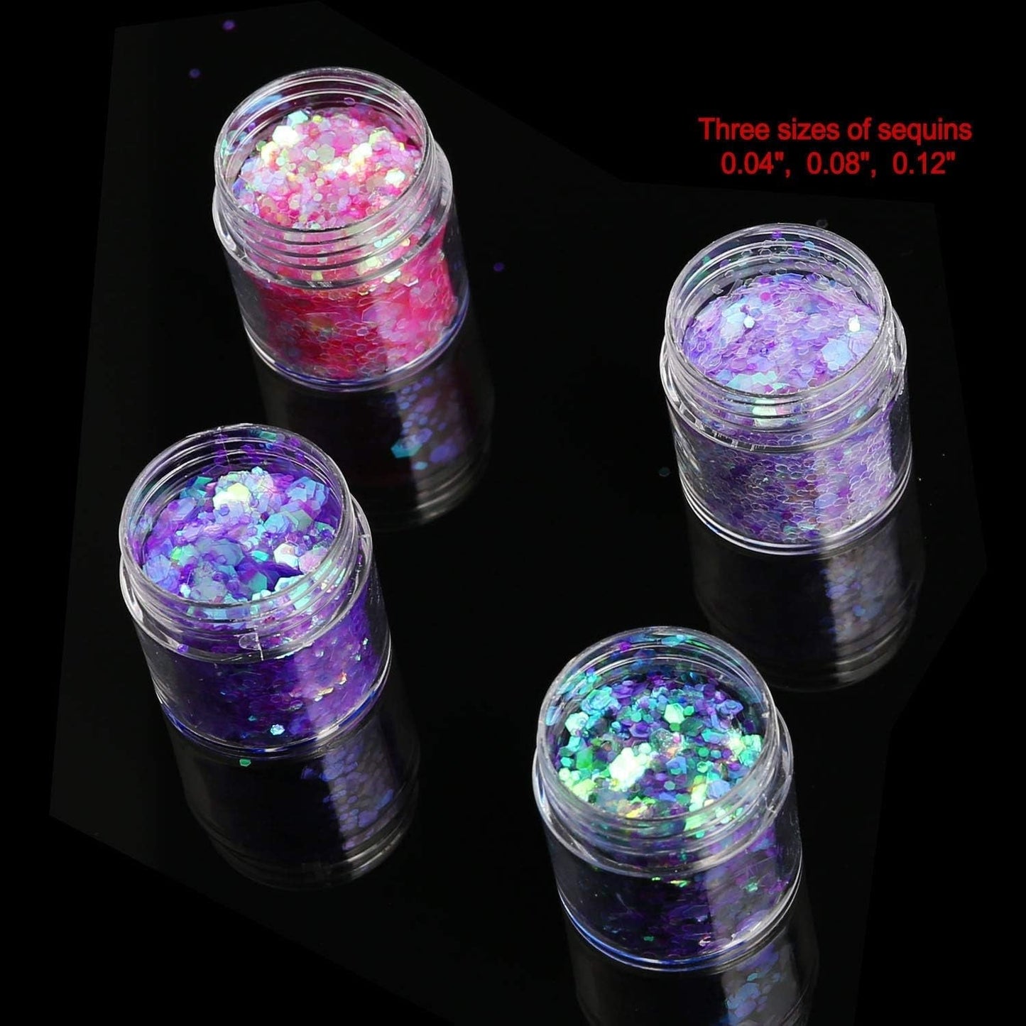 HOWAF 12 Dozen Nagelglitter Gezicht Lichaamsborstel Glittermake-up Nagelglitter Oog Lip Haar Lichaamsdecoratie Halloween Kerstfestival Maskerade Make-up Accessoires
