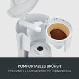 Severin espressomachine met filter en 2 thermische karaffen, espressomachine met deksel, druppelvrij gieten, langdurig temperatuurbehoud, automatische uitschakeling, 1000 W, ca. 1 liter, wit, KA 9309
