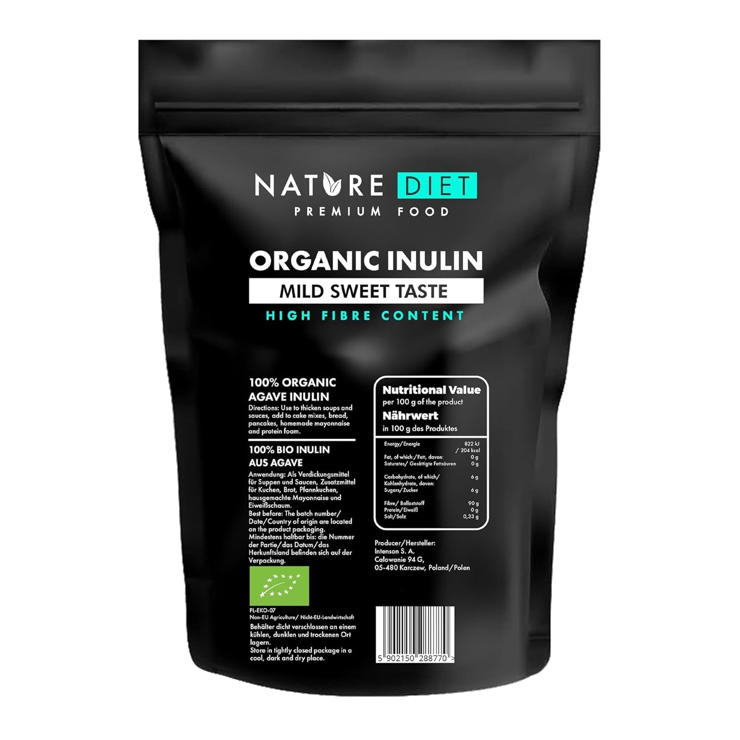 Nature Diet - Bio-inuline 1 kg | Aus Agave | Natürliches Präbiotikum Zoetstoffen Naty Shop Standaardtitel