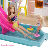 Barbie Droomhuis (114 cm), poppenhuis met 3 verdiepingen, zwembad, glijbaan, rolstoellift, 75 accessoires, poppen, geschikt als cadeau voor kinderen vanaf 3 jaar, GRG93 Naty Shop poppenhuizen