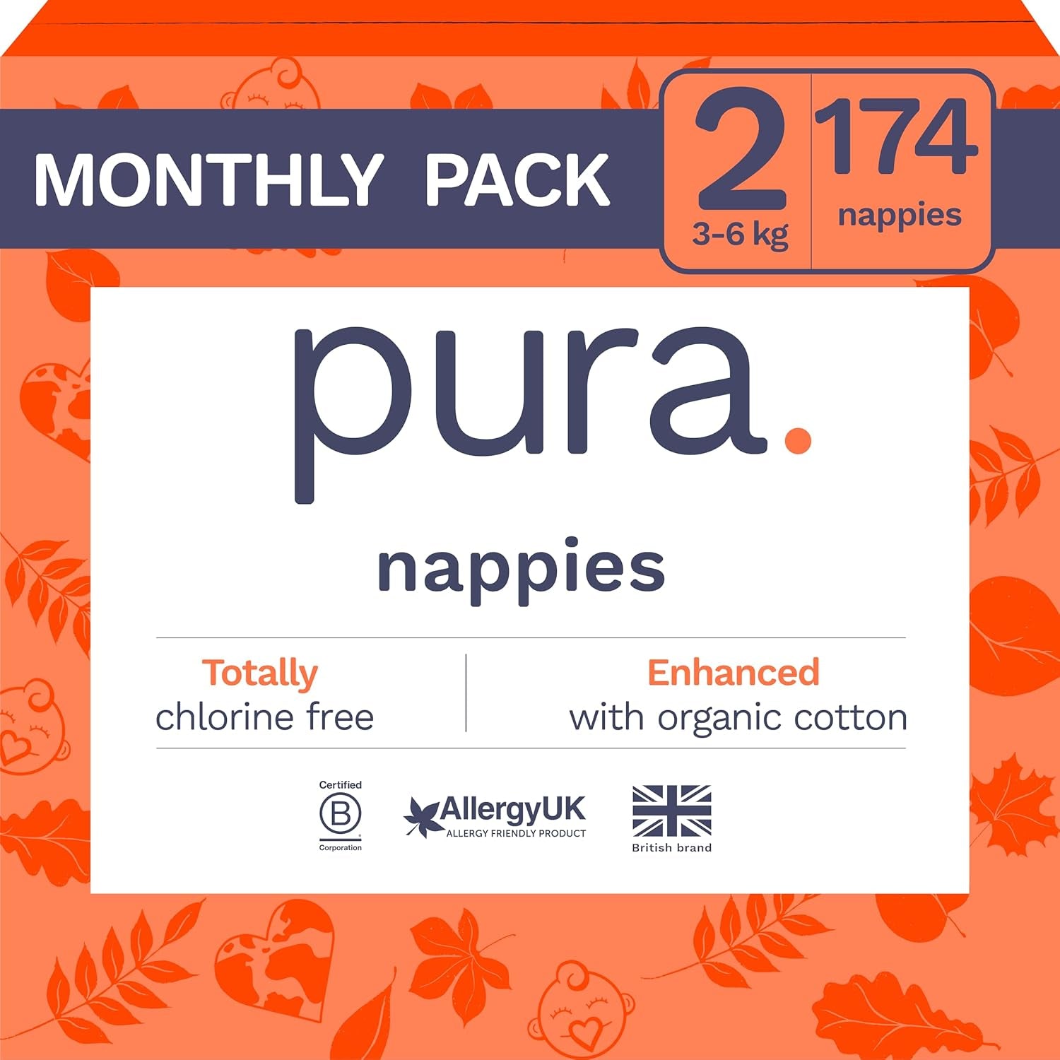 Eco-babyluiers - maat 3 (4-9 kg), 1 pak (26 luiers), ultrazachte luiers voor de gevoelige huid, biologisch katoen, tot 12 uur lekbescherming, nieuwe maattabel