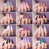 FANDAMEI 12 Kleuren 288pcs Gladde Kunstnagels Lange Ballerina Doodskist Kunstnagels Acryl Nail Tips Lange Ballerina Kunstnagels