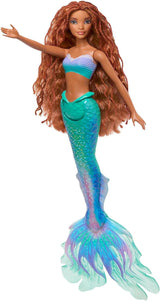 Mattel Disney Ariel - De kleine zeemeerminpop, geïnspireerd door de kleine zeemeerminfilm, zeemeerminspeelgoed, positioneerbaar, Disney-cadeaus, speelgoed voor kinderen vanaf 3 jaar, HLX08