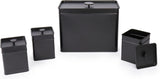 Salter BW12614EU7 Kuro Opbergdozenset - 4 Keukencontainers Brood/Thee/Koffie/Suiker Vierkante Organizer Boxen Gemakkelijk schoon te maken Houd voedsel vers Zwart Naty Shop Voedselopbergdozen Set van 4
