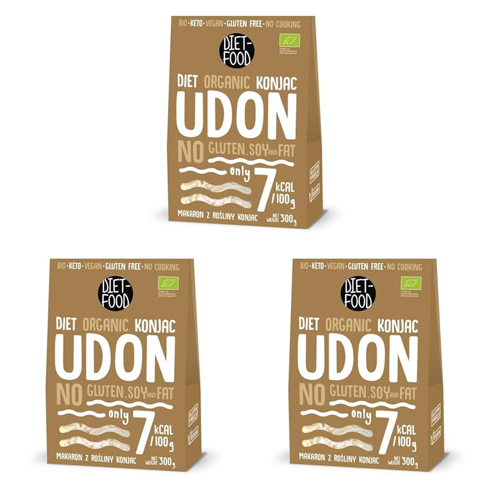 Udon Shirataki Konjac Noodles Bio 385g - Caloriearm, glutenvrij, veganistisch - gemaakt van konjacwortel, rijk aan vezels