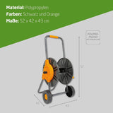 Amig - Slanghaspel | voor 1/2" slangen | max. 60 m opgerold | met zwengel voor eenvoudig oprollen | polypropyleen | oranje en grijs