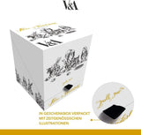 Alice in Wonderland theepot en kopjesset voor 1 persoon in geschenkverpakking, theeservies van fijn porselein, wit, 250 ml