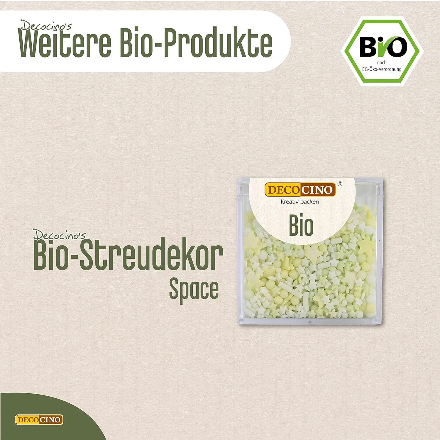 DECOCINO Biologische Strooisterren, 50 gram Hagelslag Naty Shop