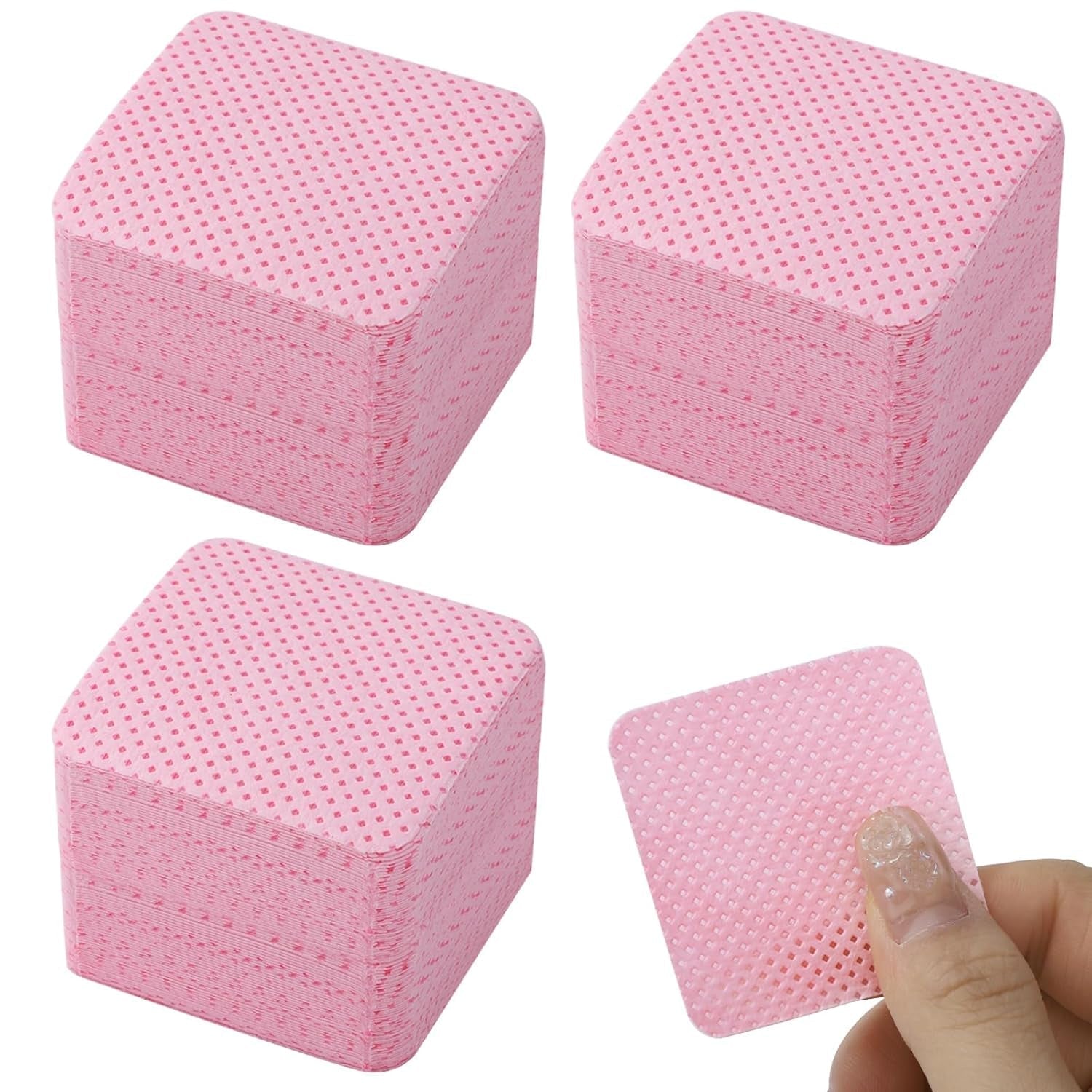 300 Stück Nagellackentferner Pads, Fusselfreie Nägel Wattepads Für Nägel Nagellackentferner Pluisvrije nageldoekjes Cleaner Gelnägel - Rosa