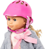 Bayer Design 79603AA Puppenfahrradhelm, Puppenhelm, Reithelm für Puppen, Puppenzubehör, Rosa