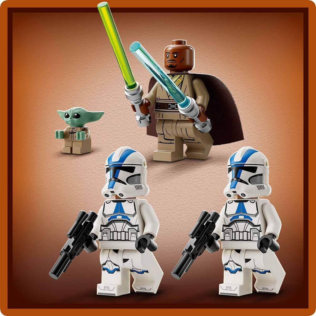 LEGO Star Wars Ontsnapping met de BARC Speeder, de Mandalorian set, speelgoedfiets met zijspan, inclusief de figuren Kelleran Beq en Grogu, cadeau voor jongens en meisjes vanaf 8 jaar 75378 Bouwsets Beuche in LEGO-Store