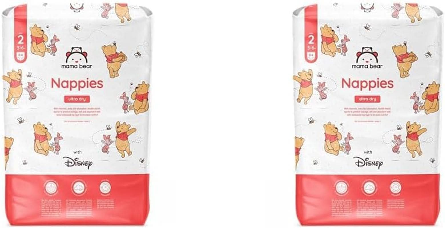 Luiers Mama Bear Disney Ultra Dry maat 4 (8-14 kg), wit, 84 stuks (1 pak)
