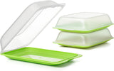 TATAY Fresh Slicer Box Set van 4, BPA-vrij, herbruikbaar, stapelbaar, vaatwasser en MWO, willekeurige kleuren. Afmetingen 17 cm x 3,2 cm x 25,2 cm Voedselbewaardozen Naty Shop Container voor worsten - Set van 3 - Maxi