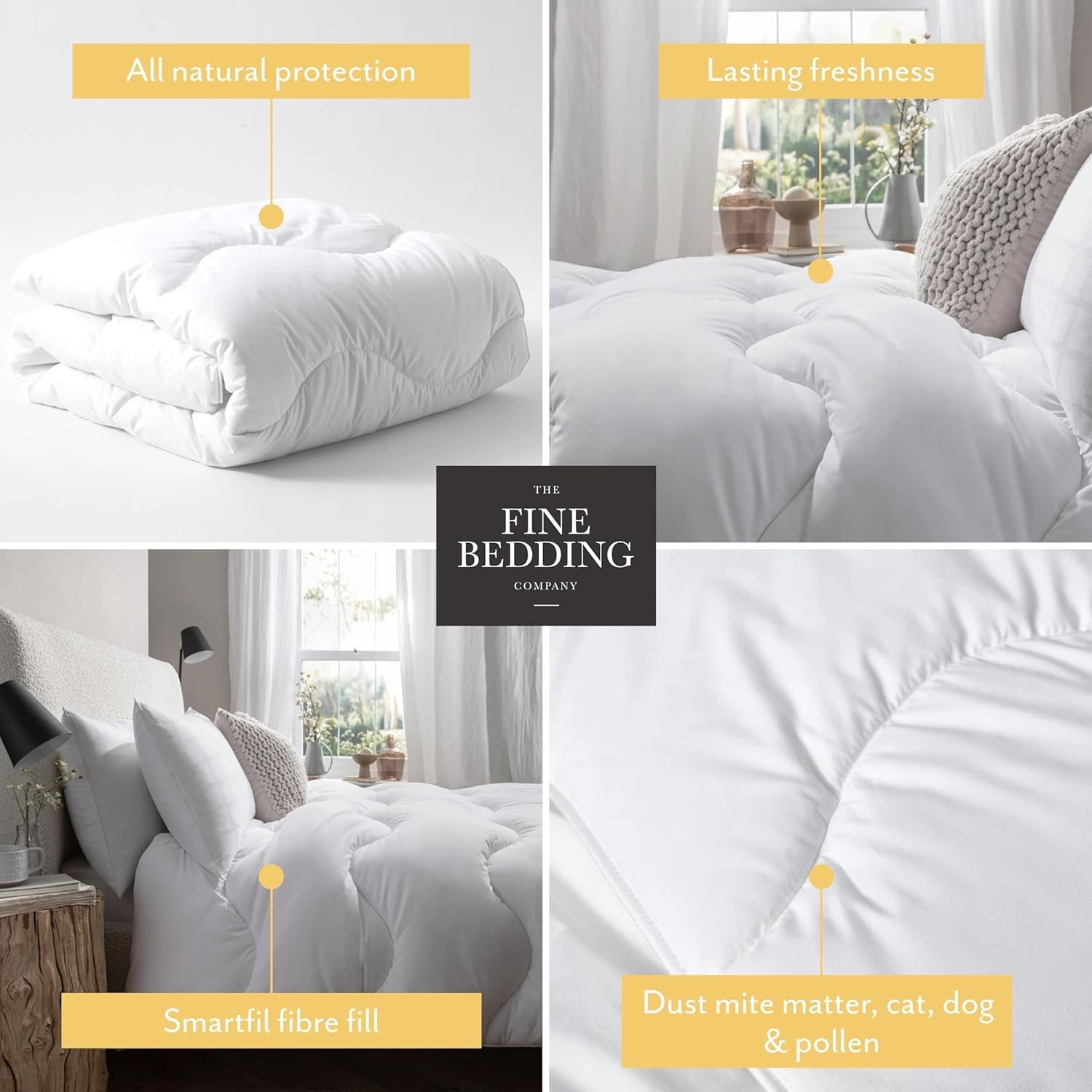 Allergy Defense-dekbed, 4,5 Tog, gemaakt van gerecyclede materialen, anti-allergeen en hypoallergeen, Super King Size bed Dekbedden en dekbedden Naty Shop