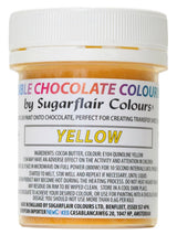 Kleurstof Sugarflair Chocolate Gele voedingskleurstof voor chocolade - Gekleurde biologische cacaoboter, chocoladekleuring voor het kleuren van chocolade, pralines - 35g