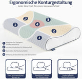 BedStory Memory Foam Kussen, in hoogte verstelbaar neksteunkussen, ergonomisch kussen, zijslaapkussen voor rug- en buikslapers (60x36x12/10cm)