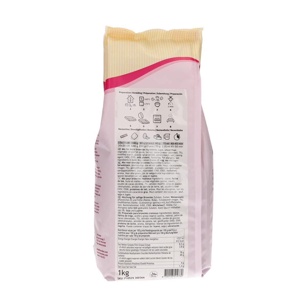 Funcakes Mix voor cakebrownies: Einfach Zu Berübenen, Für Brownies en Schokoladenkuchen Mit Reichem Schokoladengeschmack, Halal., 1 Kg Mix voor bakken en koken Naty Shop