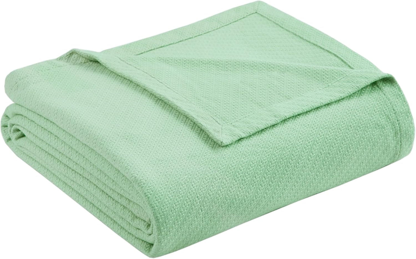 Madison Park Luxe vloeibaar katoen Hoge kwaliteit zacht comfortabel 100% ringgesponnen katoenen deken voor bedbank of bank Blush Full/Queen Naty Shop dekbedden en dekbedden Sea Foam Full/Queen