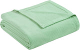 Madison Park Luxe vloeibaar katoen Hoge kwaliteit zacht comfortabel 100% ringgesponnen katoenen deken voor bedbank of bank Blush Full/Queen Naty Shop dekbedden en dekbedden Sea Foam Full/Queen